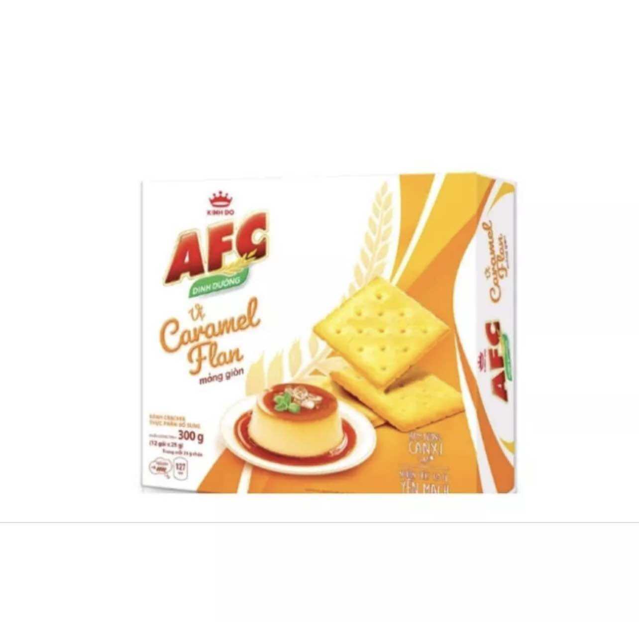 Bánh quy dinh dưỡng AFC vị Caramel Flan, Hộp 261g  12 gói