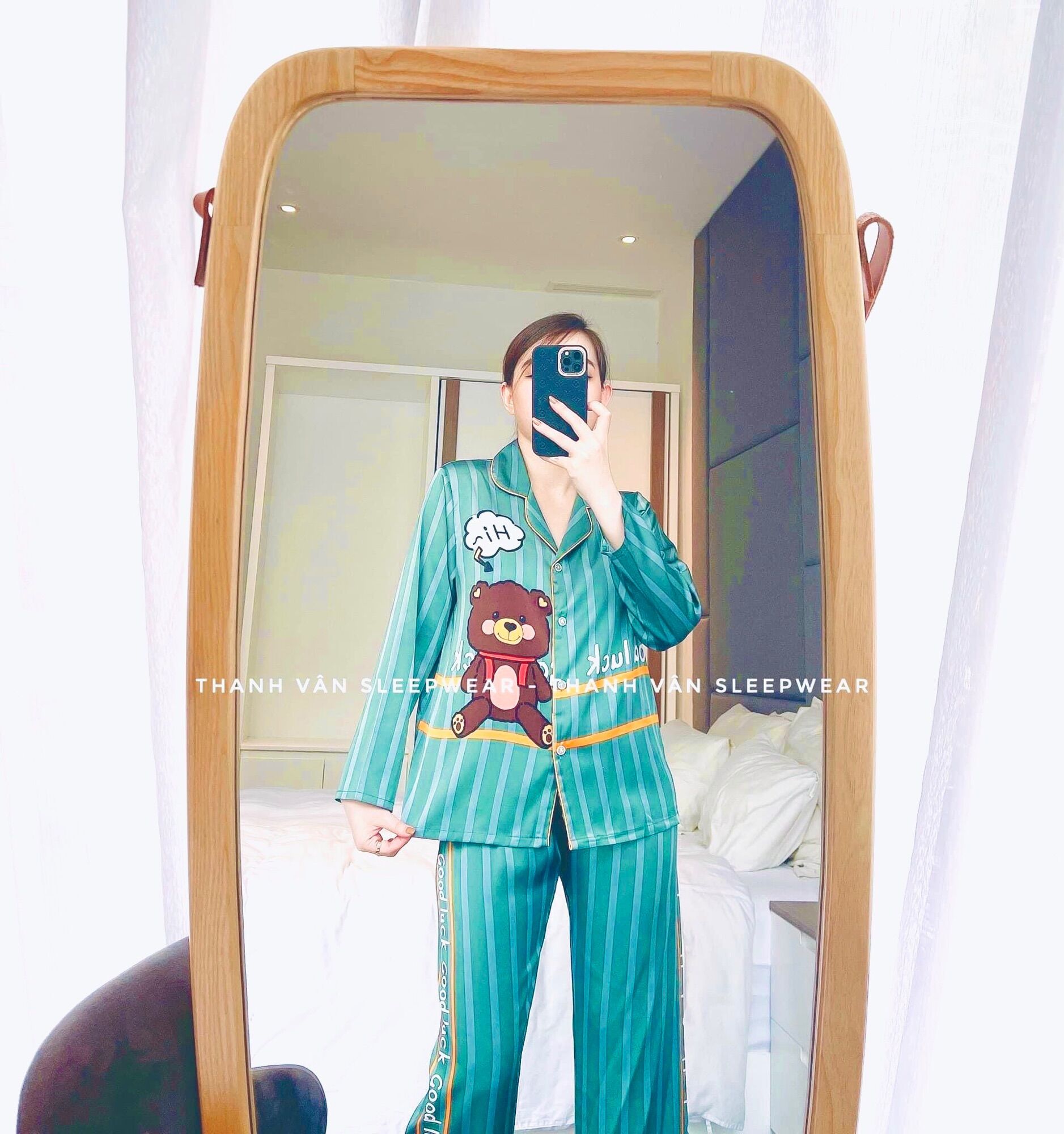 Đồ bộ lụa cao cấp pijama lụa dài tay tơ lụa Quảng Châu (hàng mới về)