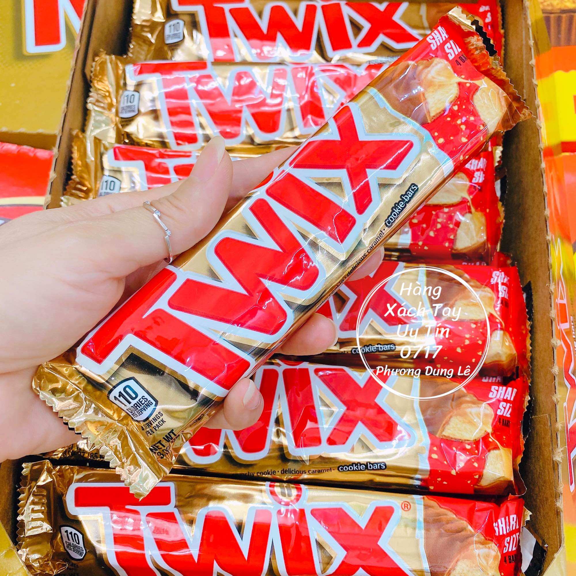 1 Thanh 85.6g bánh quy giòn phủ caramel socola sữa Twix share size hàng chuẩn Mỹ