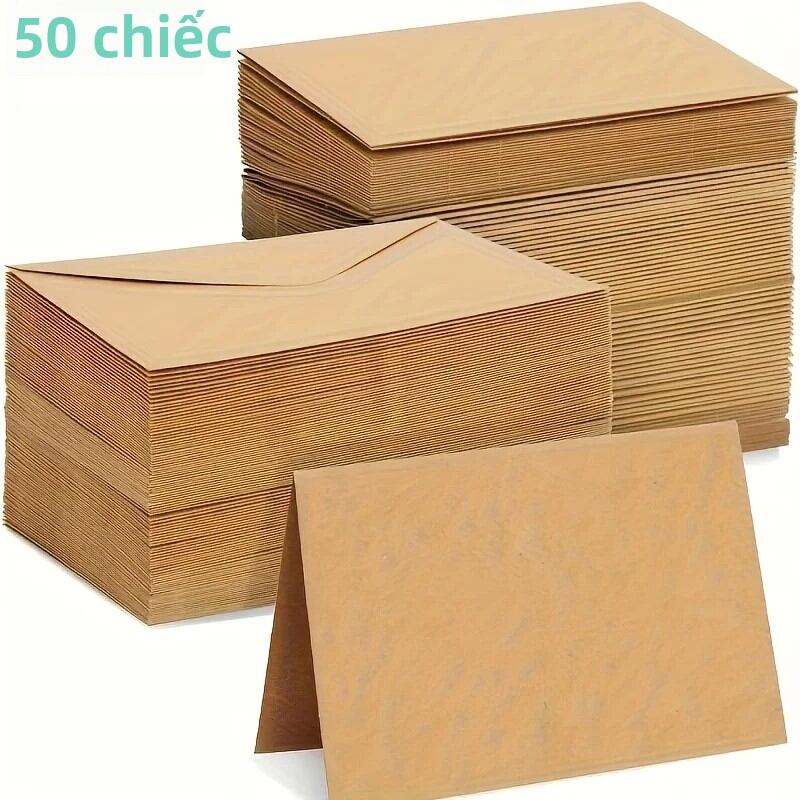 Giấy Kraft Cao Cấp Phong Bì 20/50 Chiếc Cho DIY Thiệp Chúc Mừng Thiệp Mời Đám Cưới Sinh Nhật Ghi Chú Thân Thiện Với Môi Trường Kích Thước A4
