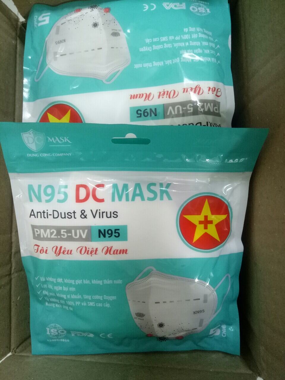 Bịch 10 Chiếc Khẩu Trang Y Tế N95 DC Mask  Công Nghệ Hàn Quốc  Lớp Vải Kháng Khuẩn, Lọc Khí, Kháng Bụi Mịn