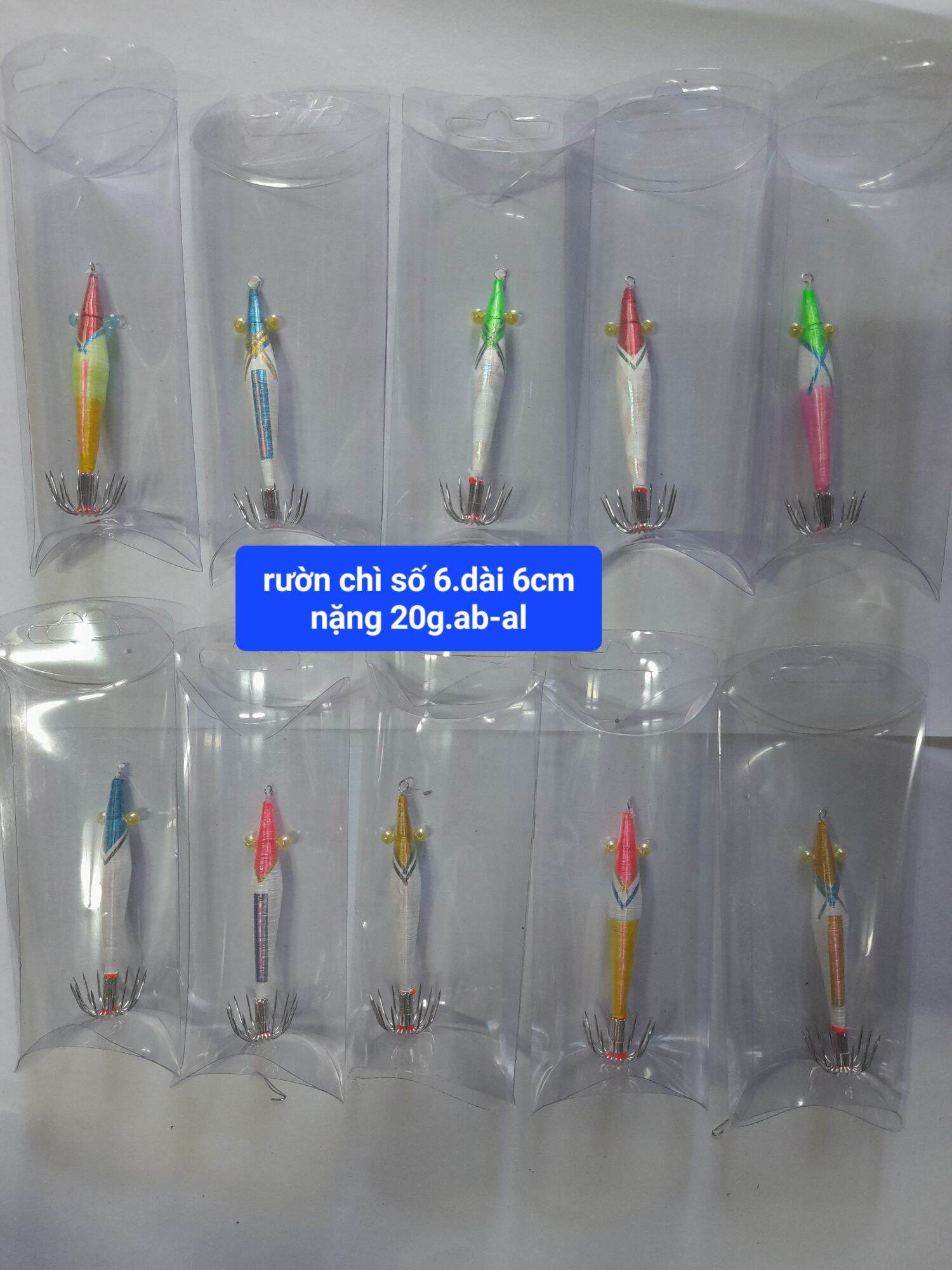 Com bo 10 rường câu mực ống đủ màu có mi nơ.
