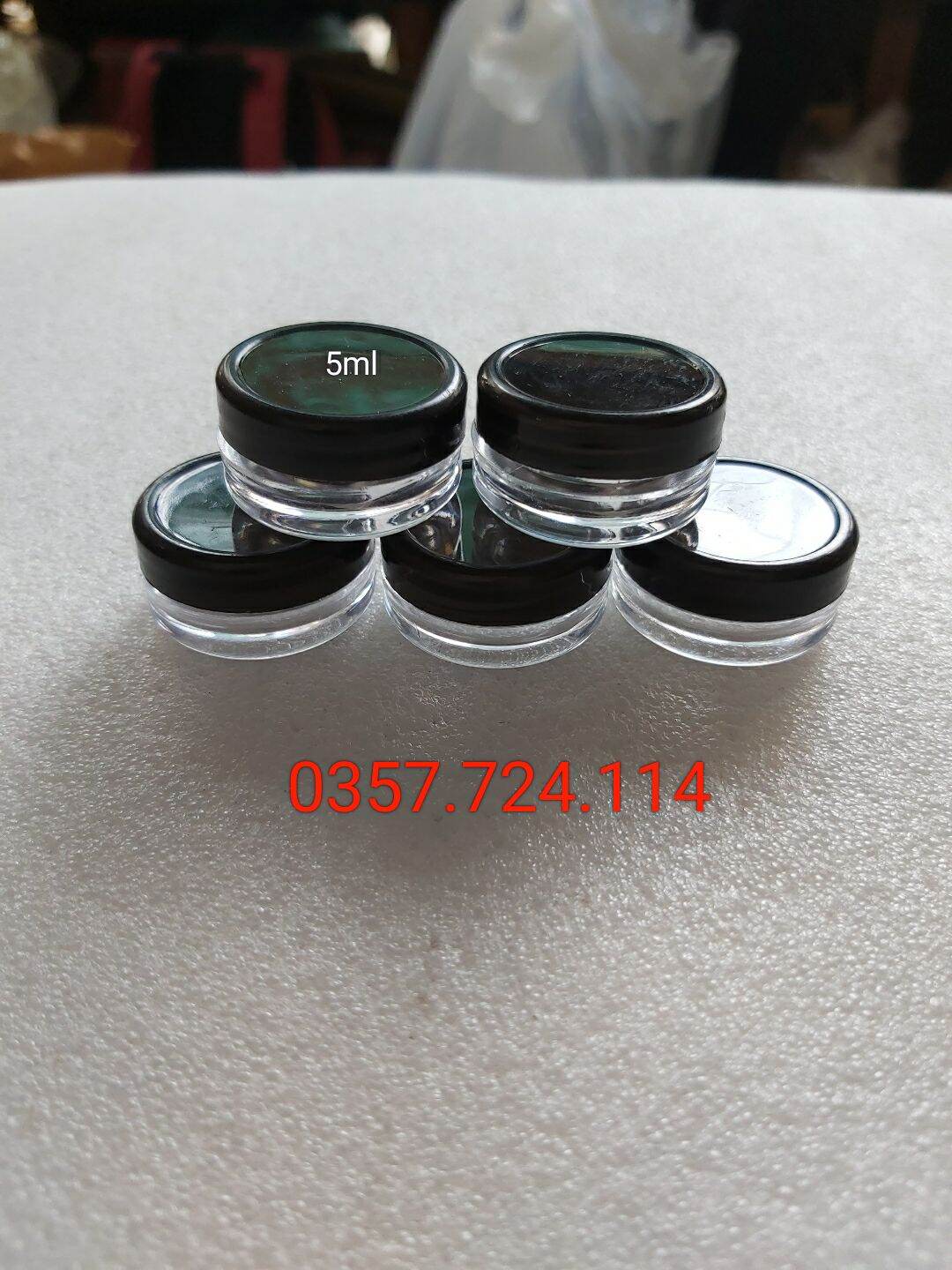 Hũ nhựa 5 ml nắp đen