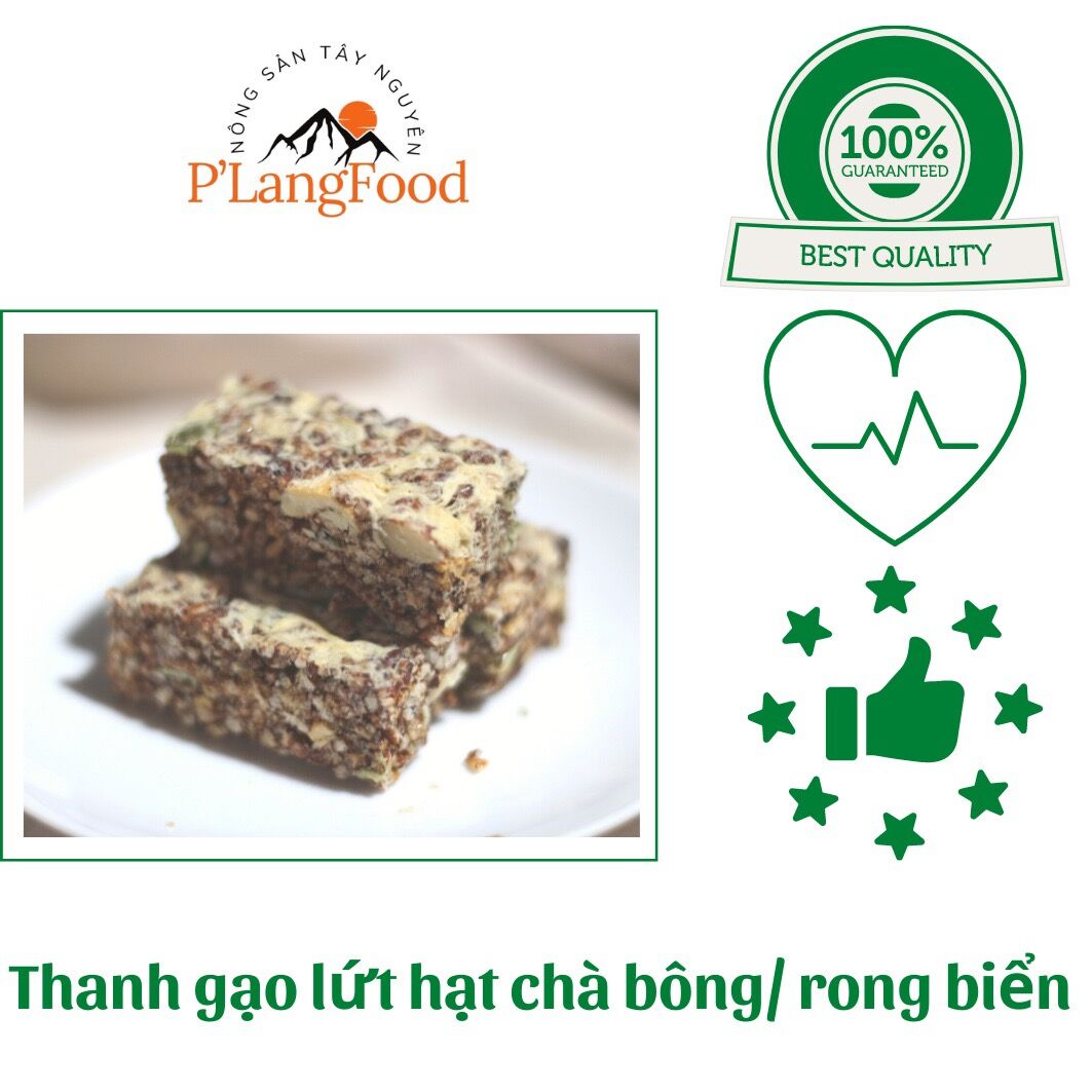 Thanh gạo lứt mix hạt dinh dưỡng PLang Food - đồ ăn vặt hỗ trợ ăn kiêng, giảm cân