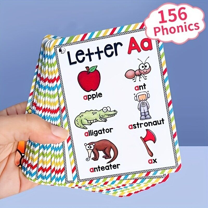 English 26 Letters Alphabet Phonics Pocket Flash Cards Early Educational Learning English Word 9963