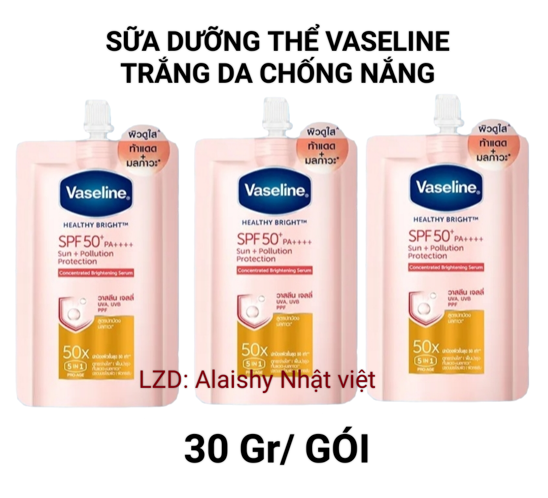 Sữa dưỡng thể Vaseline Serum Vitamin C&E spf 50+ - COMBO 3 GÓI