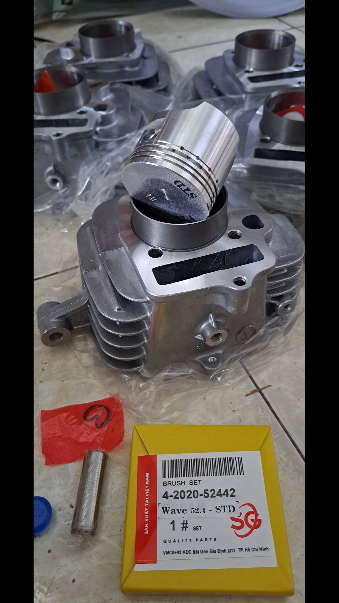 bộ hơi  wave 110 bao gồm piston với bạc +  ắc phe