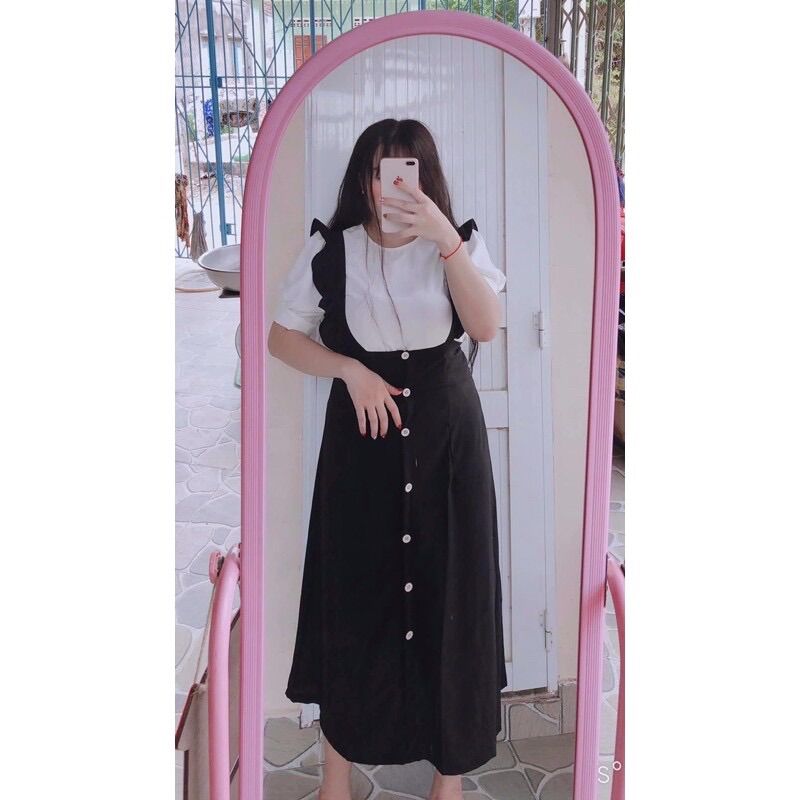(SHOP TÁO ĐỎ BIGSIZE 50kg đến 90kg) set yếm viền bèo bản to