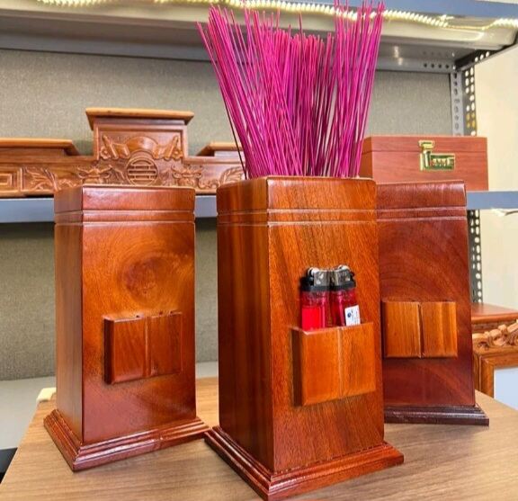 Ống đựng nhang bằng gỗ tự nhiên