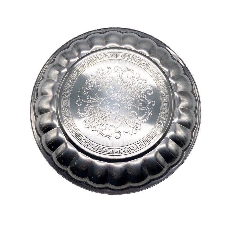Mâm,khay inox tròn Hoàng Gia đủ cỡ