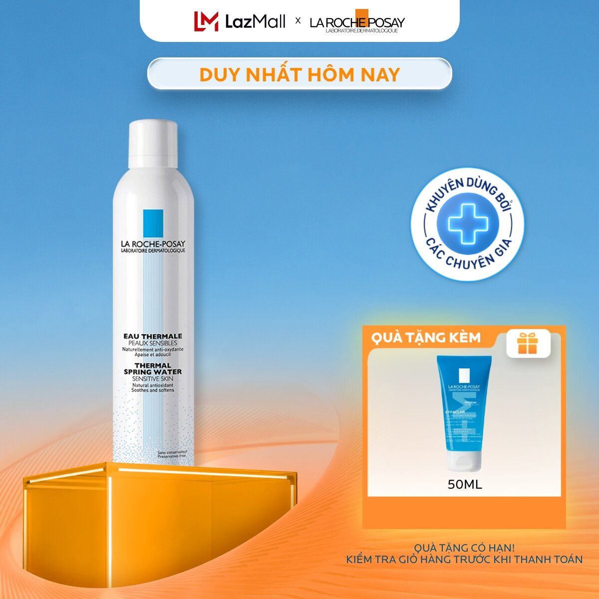 Nước xịt khoáng làm sạch và làm dịu cho da nhạy cảm La Roche-Posay Thermal Spring Water 300ml