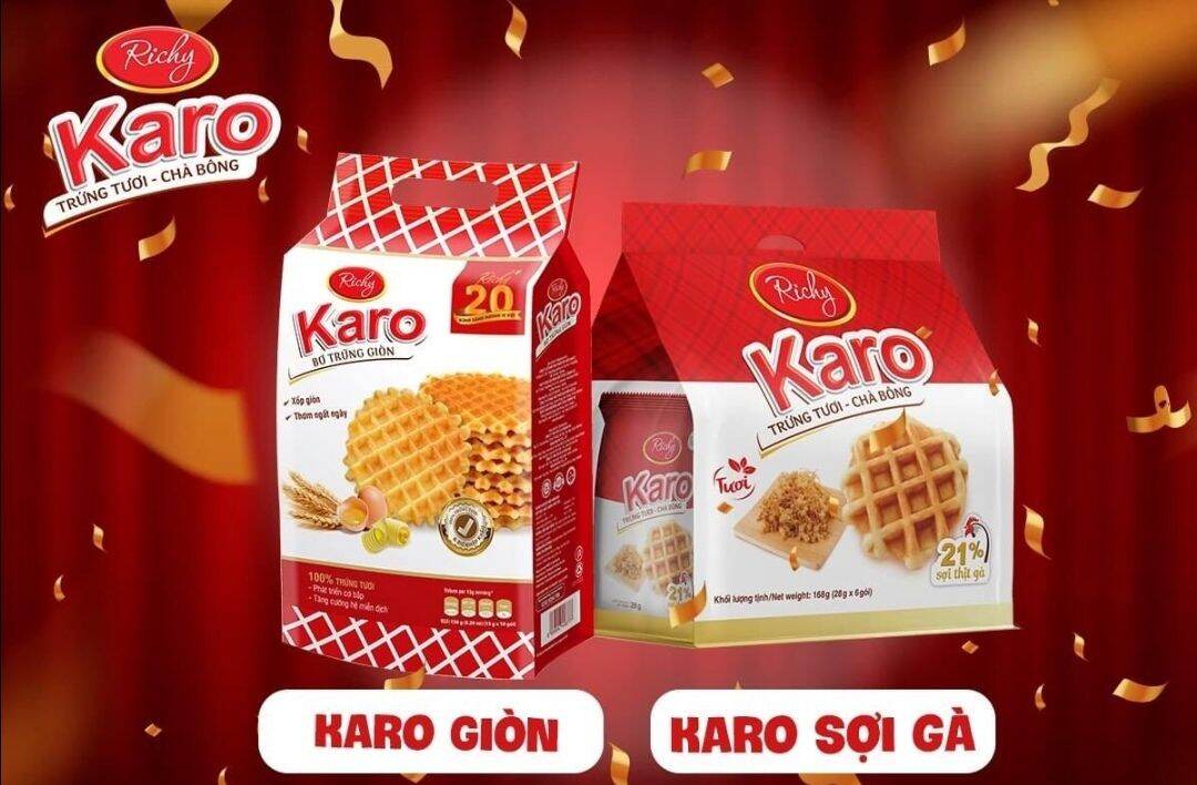 COMBO 2 GÓI BÁNH KARO GIÒN VÀ TƯƠI CHÀ BÔNG RICHY