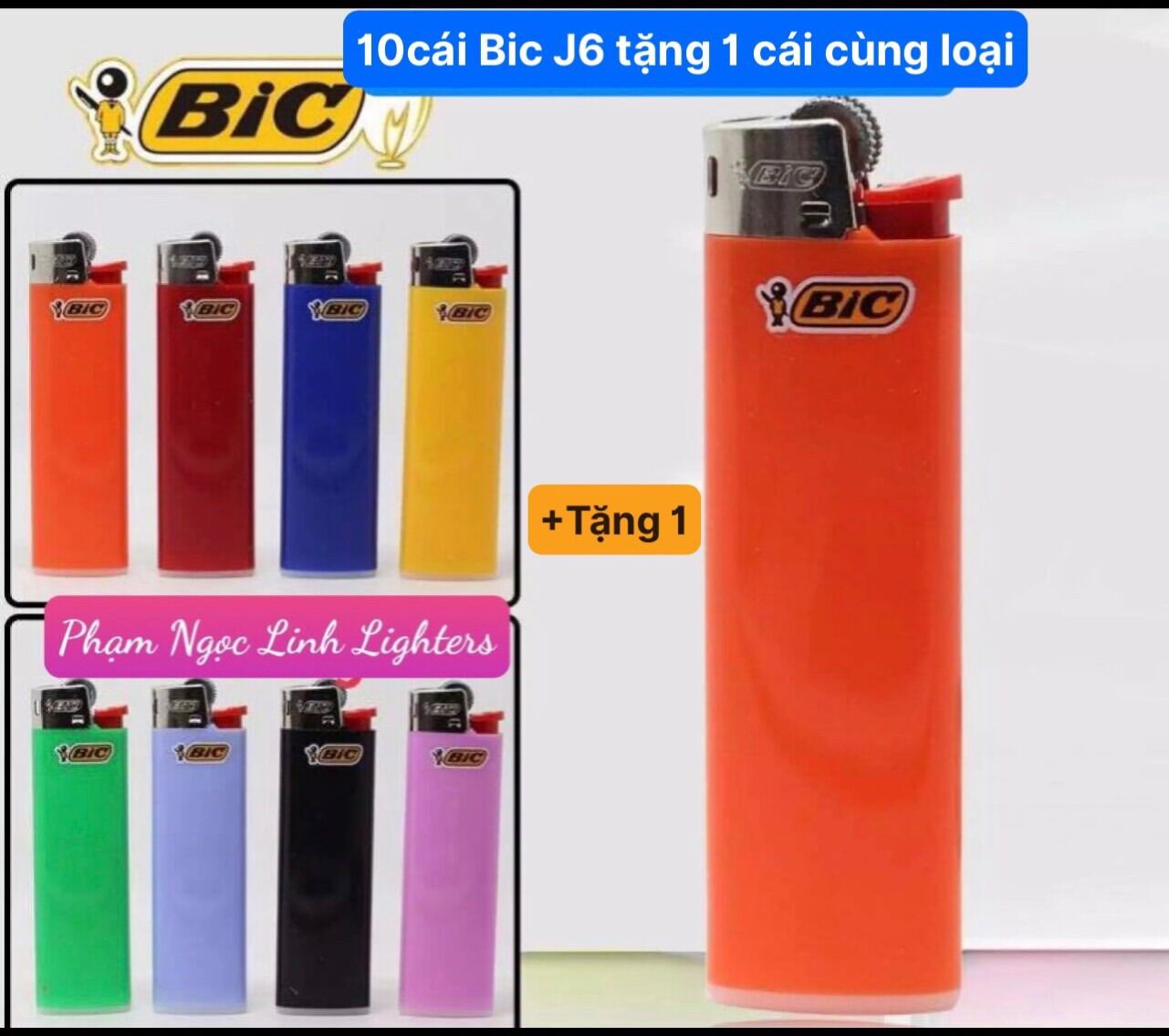 Combo Bật quẹt Bic size lớn J6 của Pháp