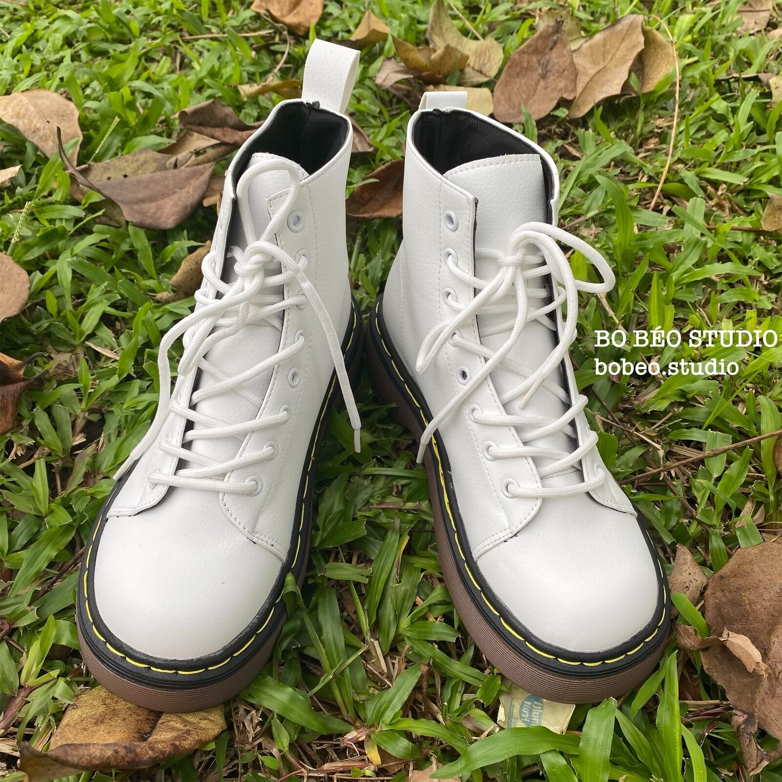 (HÀNG CÓ SẴN - ẢNH THẬT SHOP CHỤP) BASIC LEATHER BOOTS - BỐT ULZZANG CỔ CAO ĐẾ NÂU 4CM