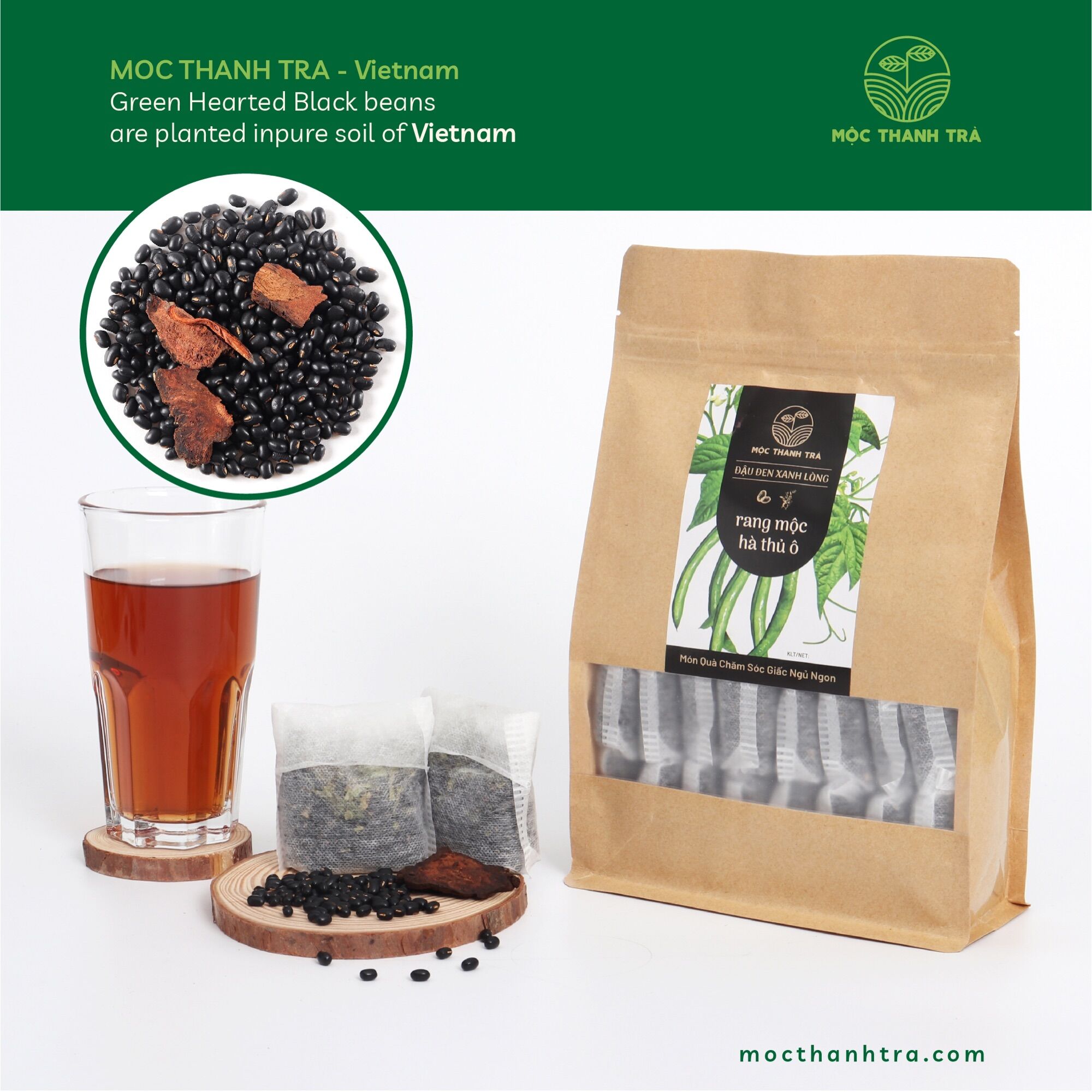 [HCM]Đậu Đen Xanh Lòng Rang Mộc - Hà Thủ Ô Mộc Thanh Trà Túi 1Kg (Chia sẵn túi lọc 50g) Trà Giải Nhiệt Mát Gan - Cải Thiện Chứng Mất Ngủ Tóc Bạc Sớm