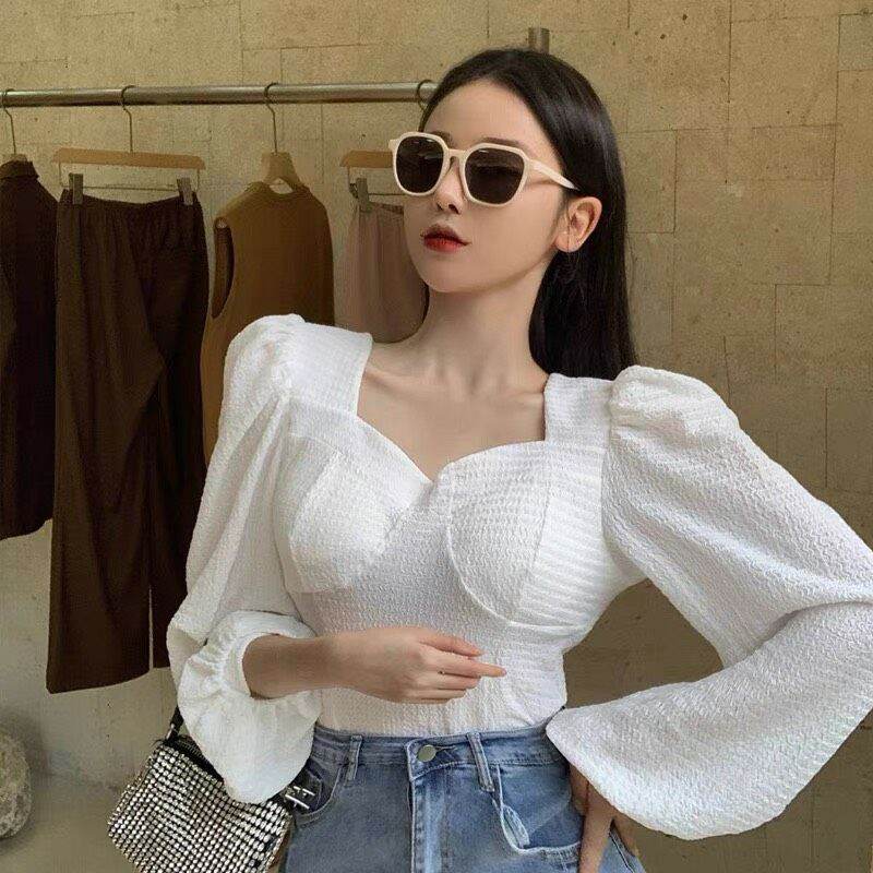 Áo kiểu voan xốp tay bồng siêu sang