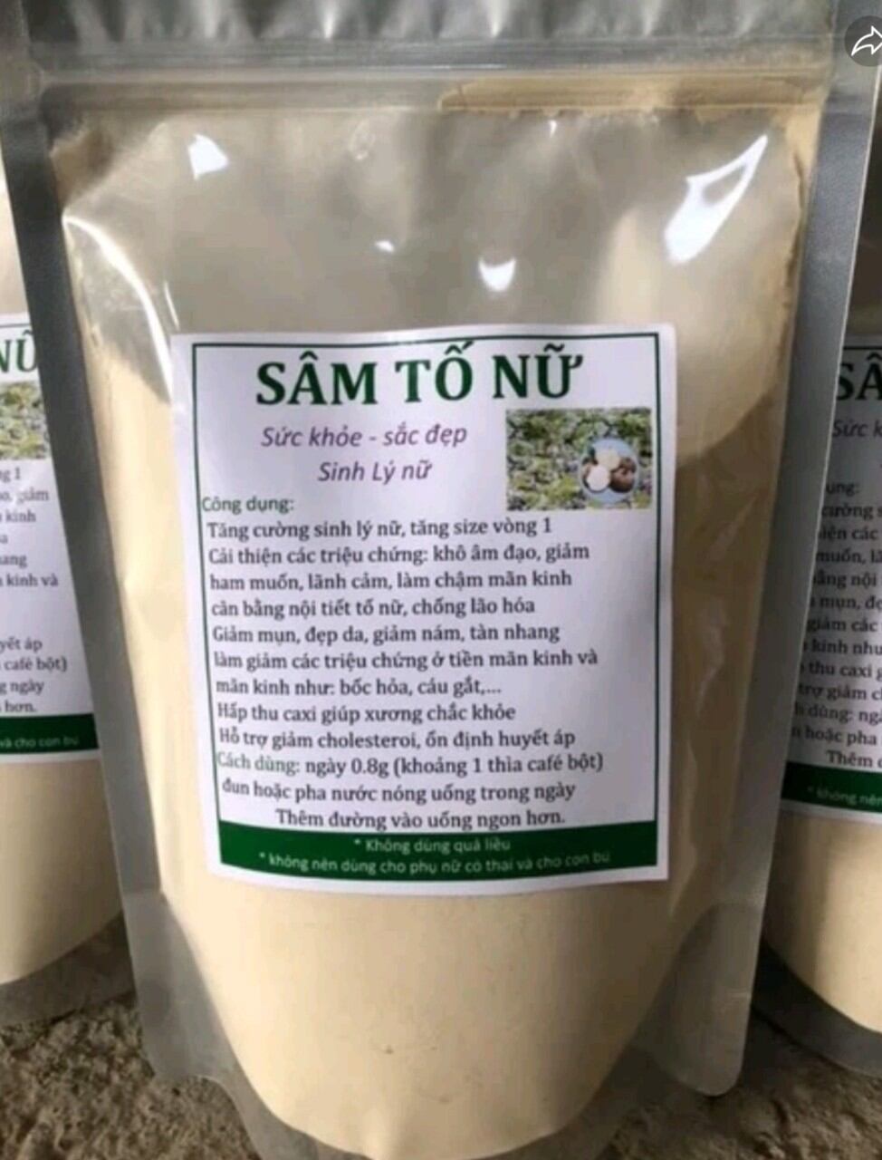 Sâm tố nữ nguyên chất dạng bột, 100g
