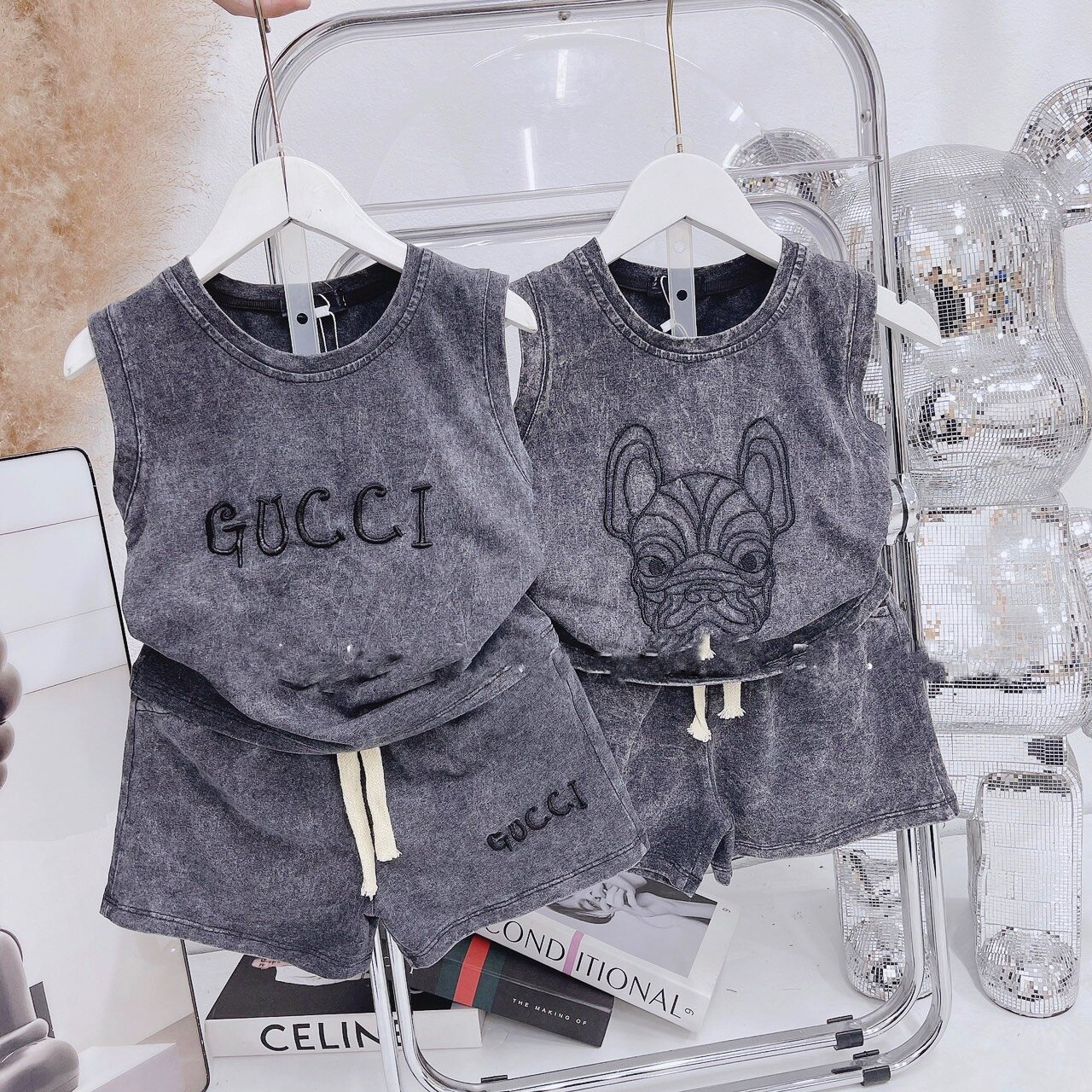 Bộ cotton jean loang sát nách xịn đẹp chất chơi bé trai