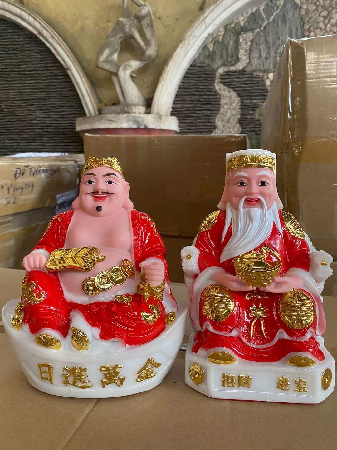 bộ tôn tượng thần tài thổ địa đá