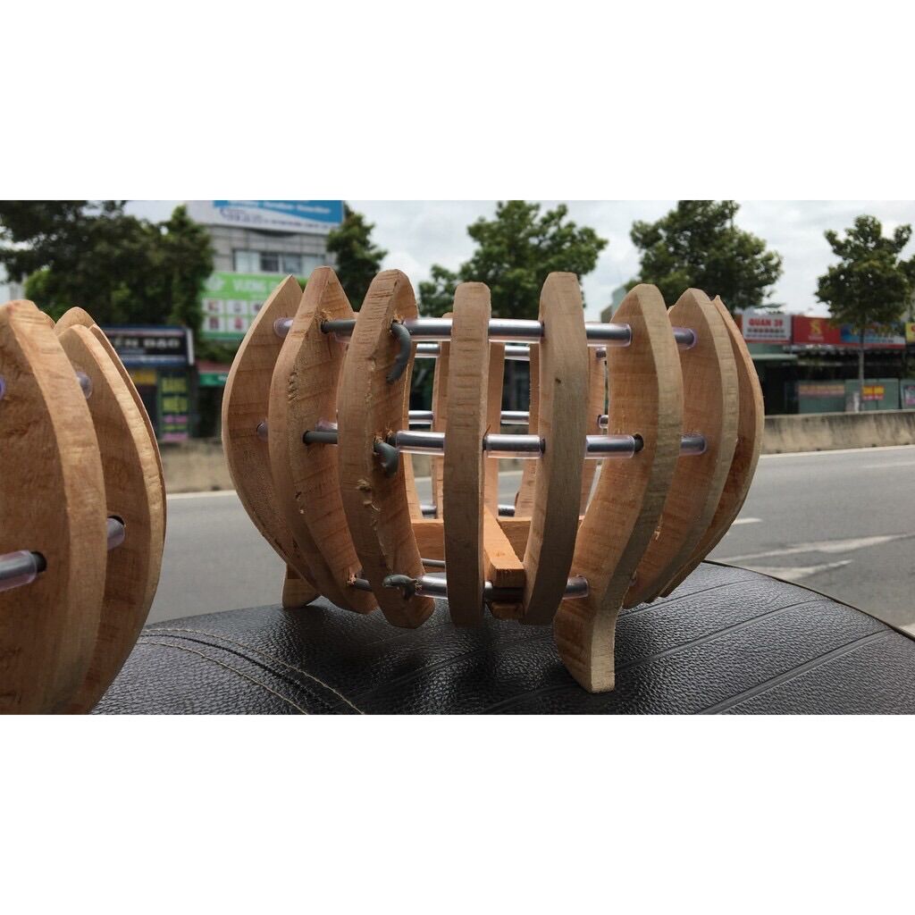 chậu gỗ trồng lan size 20( gỗ nhãn)