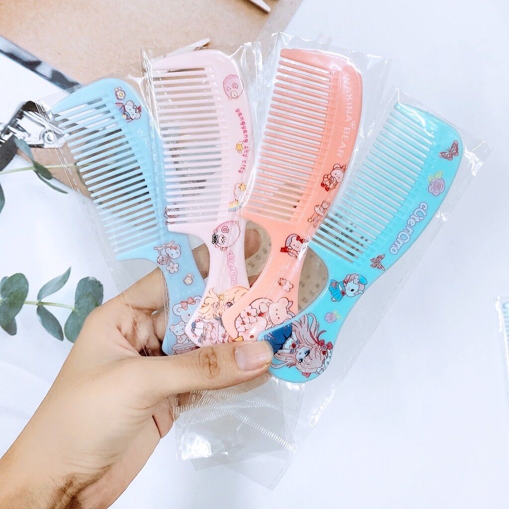 🍒set 10 cái lược bầu, hình búp bê mini bỏ túi cực