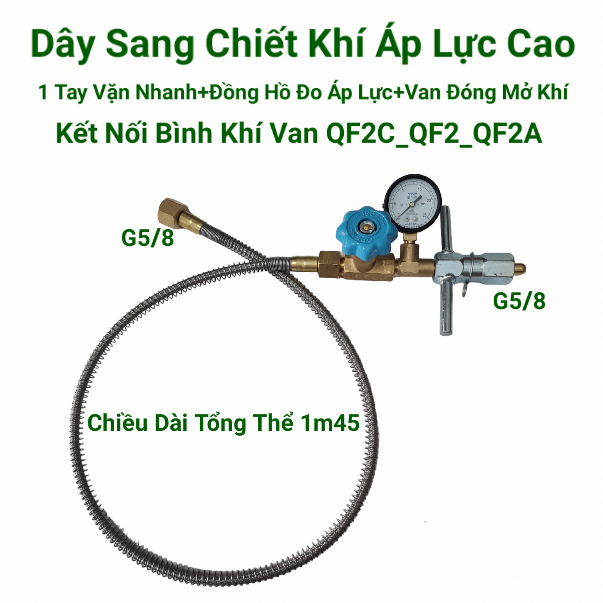 Dây sang chiết khí_Dây dẫn khí_Nạp khí cao áp
