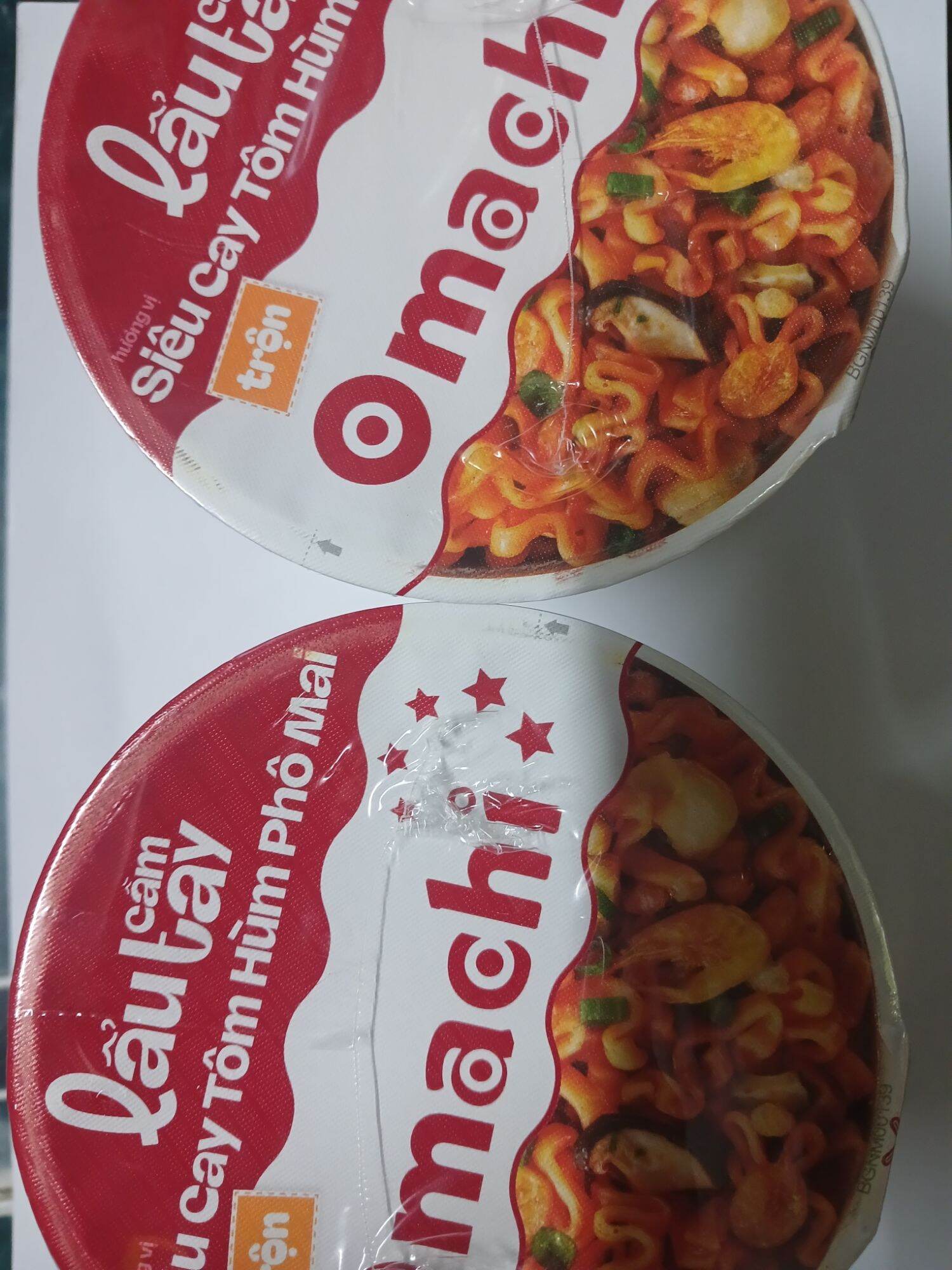 Xả kho-Combo 10 ly Omachi trộn lẩu cầm tay Siêu cay tôm hùm phô mai date 12.12.2015