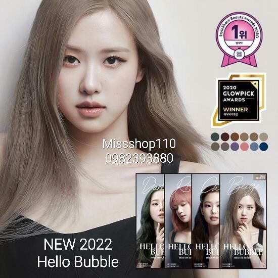 Thuốc nhuộm tóc dạng bọt Hello Bubble BLACKPINK 5A DARK ASH THAN CHÌ