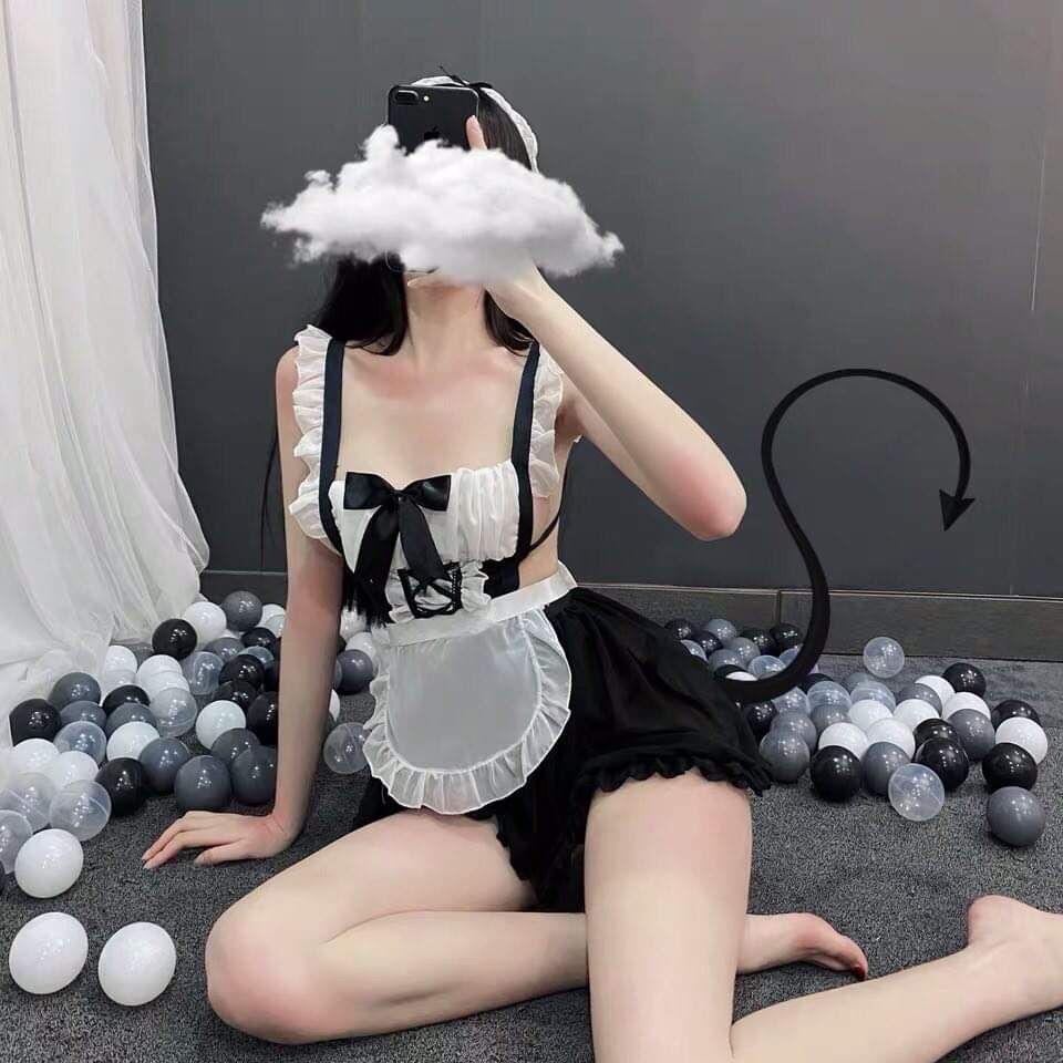 Set váy ngủ cosplay hầu gái