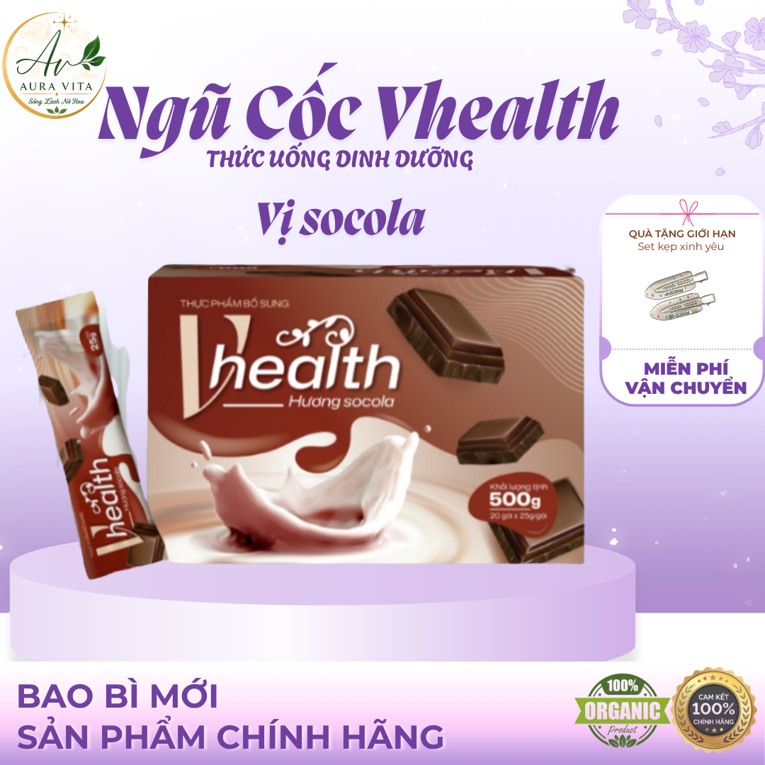 Thức uống dinh dưỡng Vhealth vị socola 1 hộp 20 gói