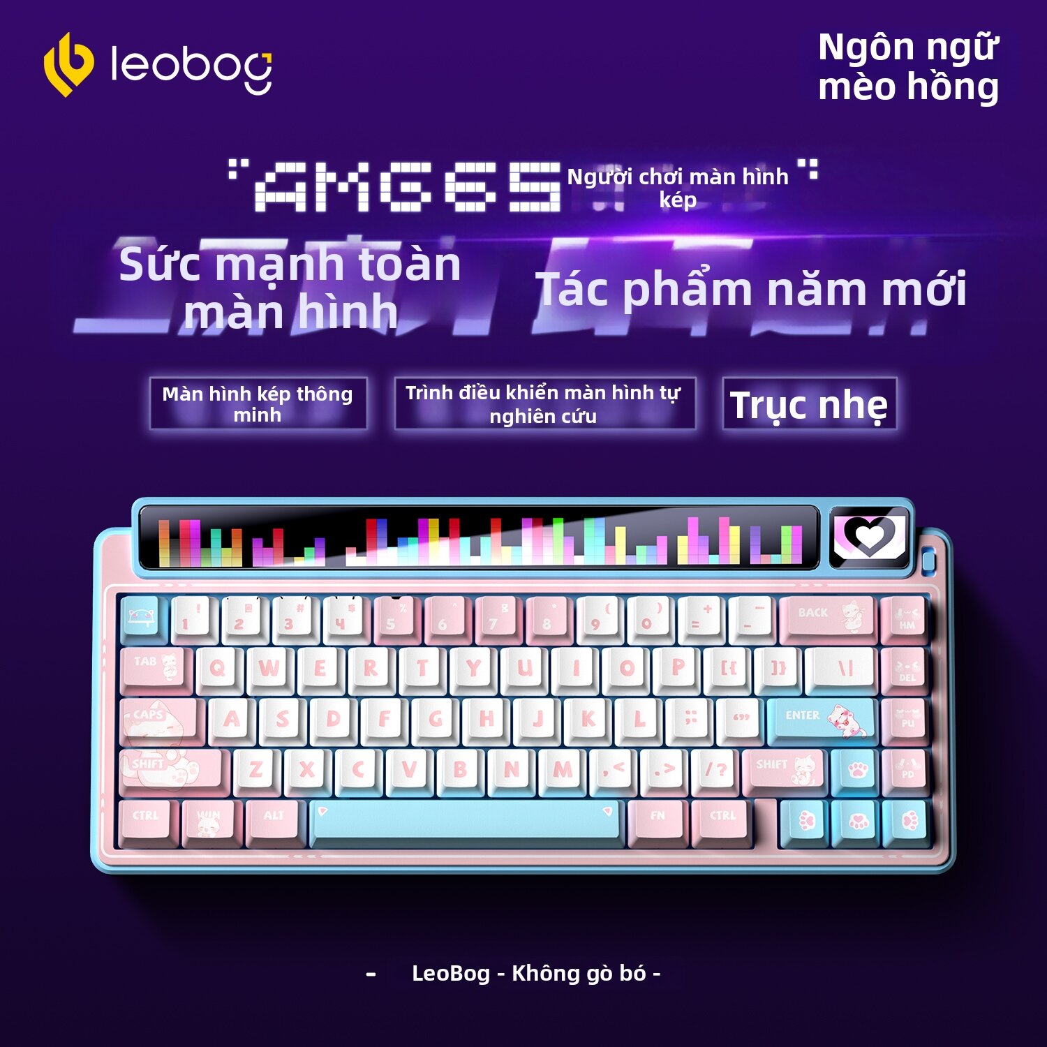 LEOBOG | Bàn Phím Cơ DIY Màn Hình Thông Minh Chế Độ Ba Không Dây Bluetooth Cấu Trúc Gasket