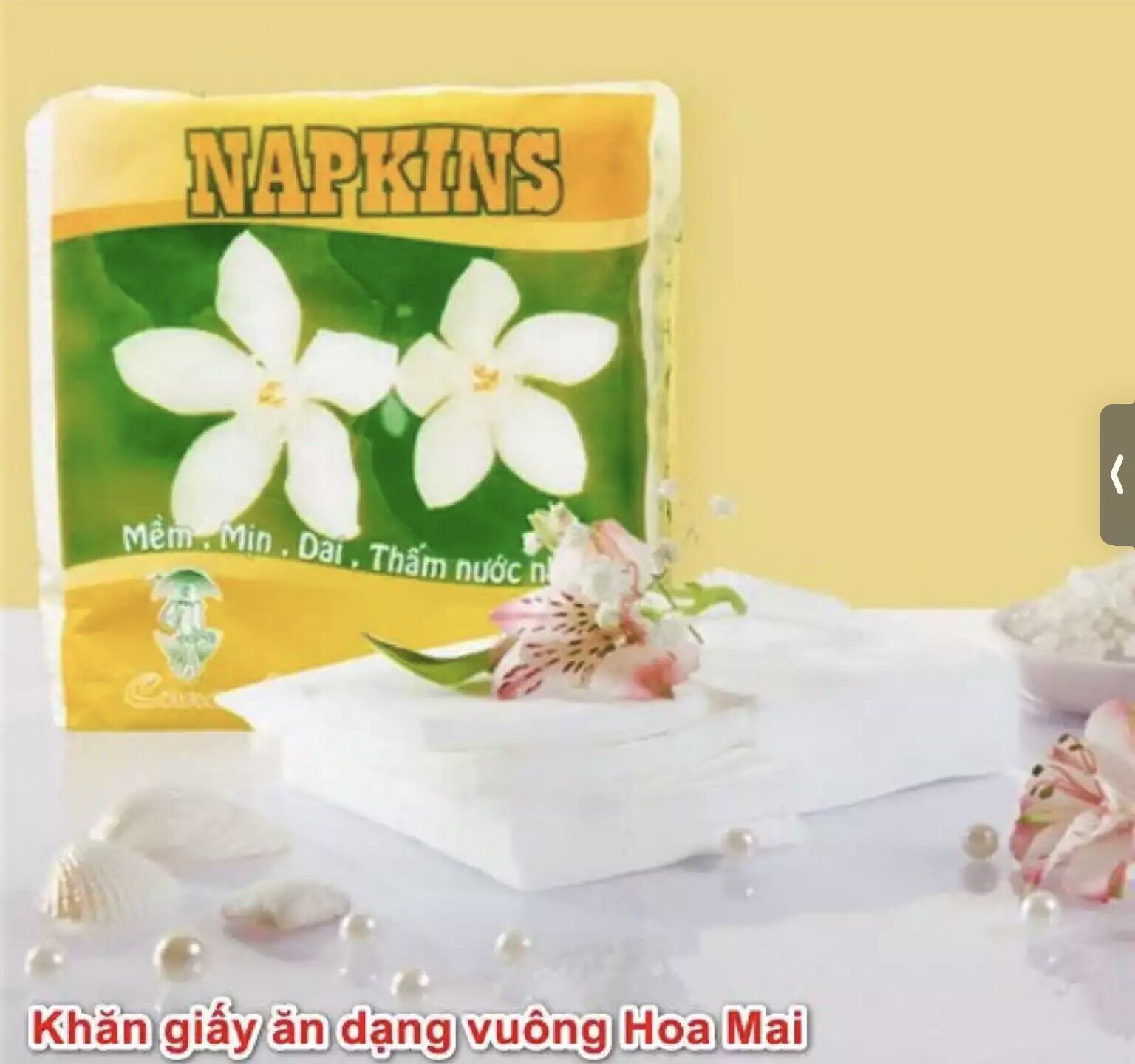 Combo 10 gói khăn giấy ăn dạng vuông Hoa Mai