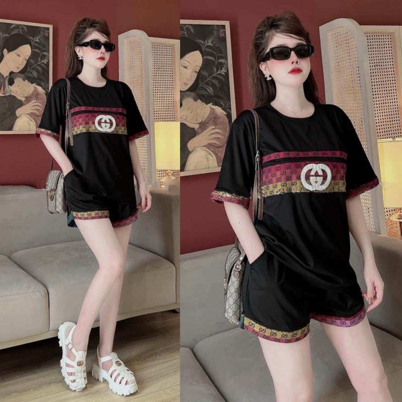 BỘ SHORT COTTON THÊU GU.CCI CAO CẤP