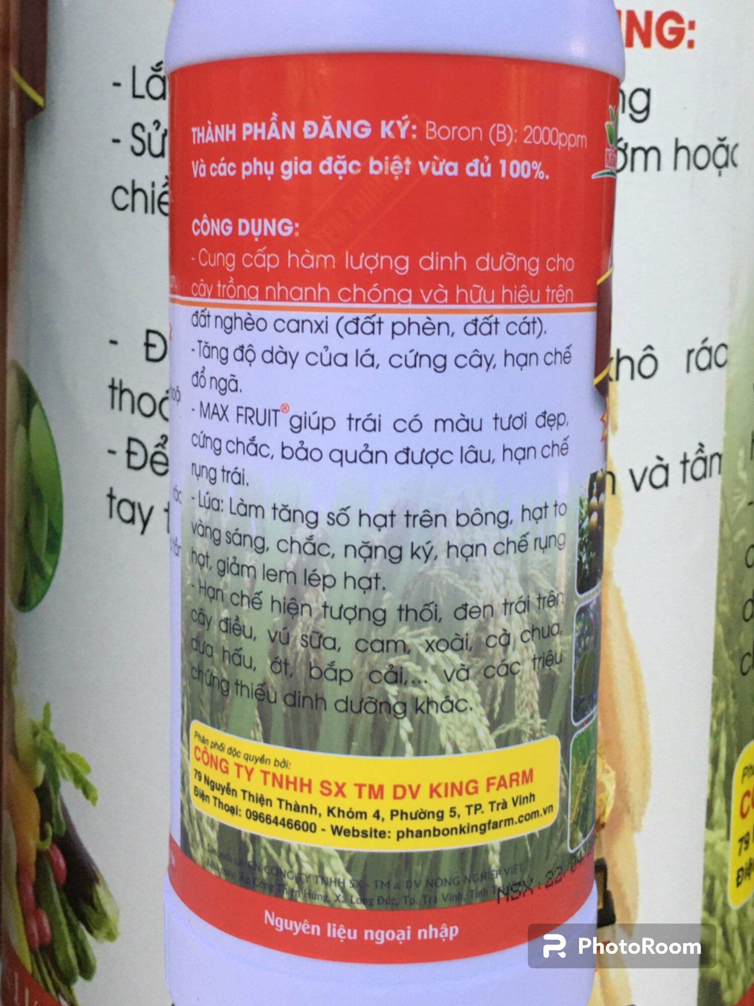 Phân bón MAX FRUIT CANXI BO. CHAI 1L