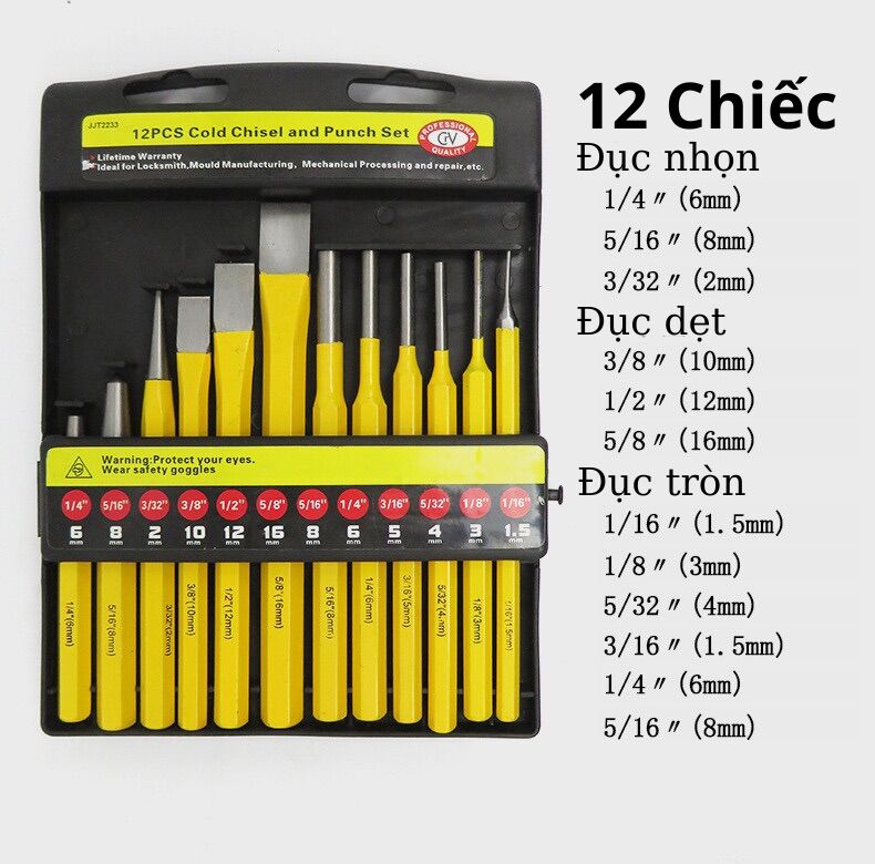 Bộ đục , đột 12 chi tiết chất lượng cao