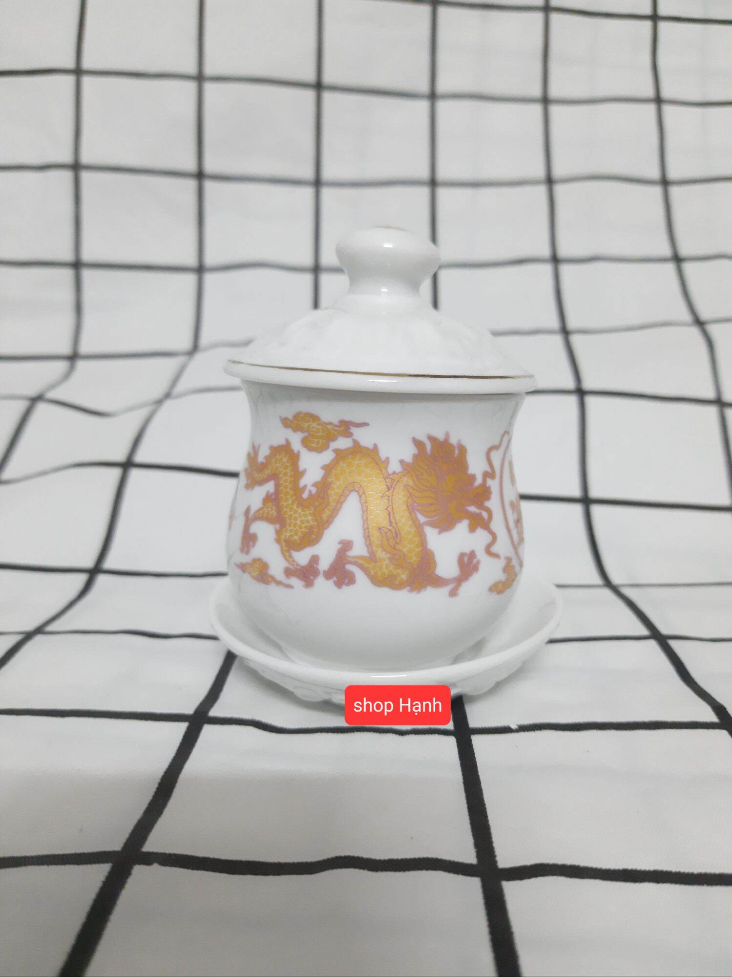 Chung nước rồng trắng thờ cúng cao 8 cm