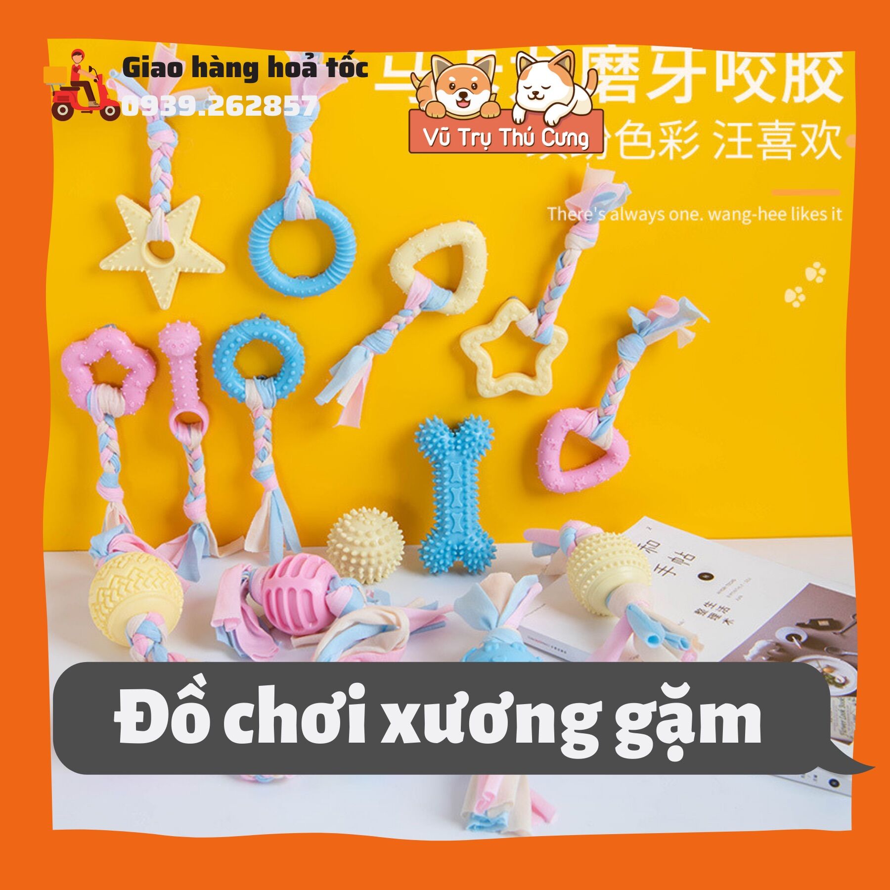 Đồ chơi xương gặm cho chó mèo sạch răng