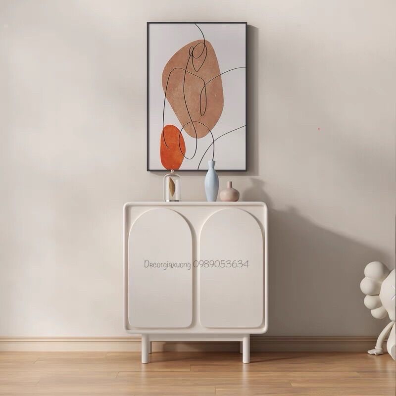 Tủ decor, tủ trang trí 2 cánh, cánh bo C85xN80xS35 #Decorgiaxuong