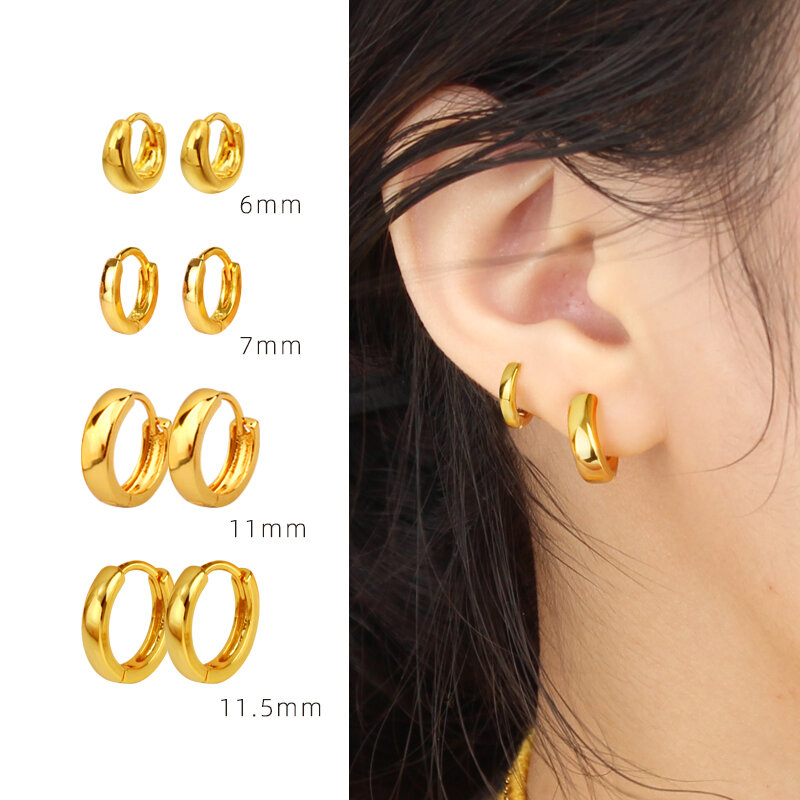 Khuyên tai vòng tròn mạ vàng khuyên tai vòng tròn nam nữ trang sức khuyên tai vòng tròn khí chất khuyên tai mẫu bán chạy mẫu mới 2023