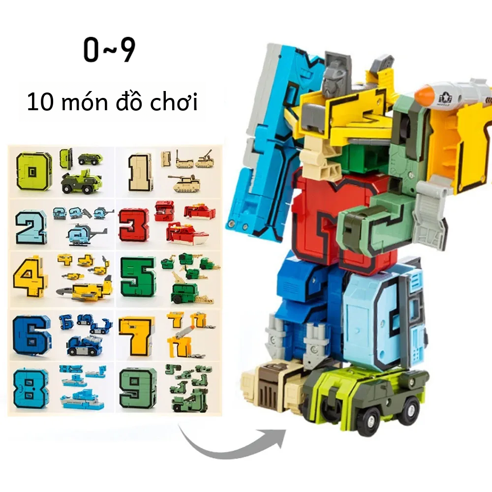 Lắp ráp xây dựng khối giáo dục đồ chơi lắp ráp hành động hình chuyển đổi số robot biến dạng robot đồ chơi cho trẻ em