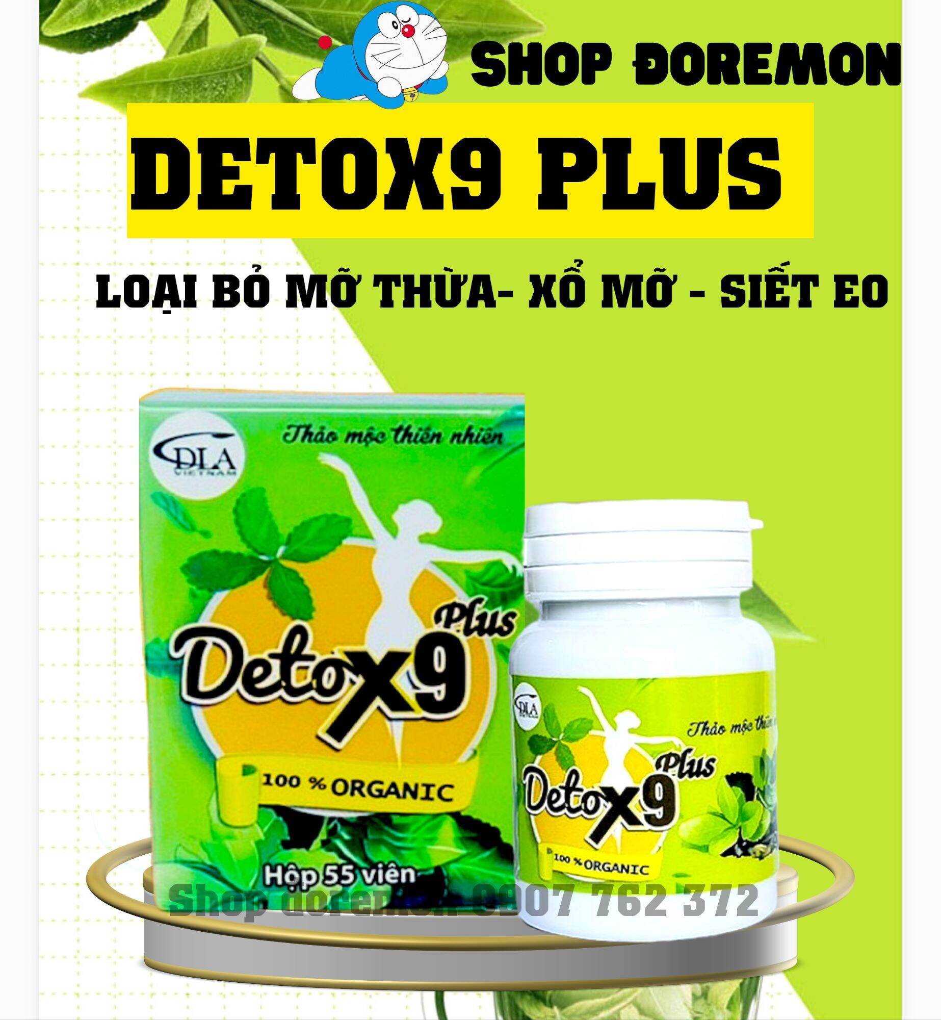Viên giảm cân giảm mỡ bụng Detox x9 hộp 55 viên