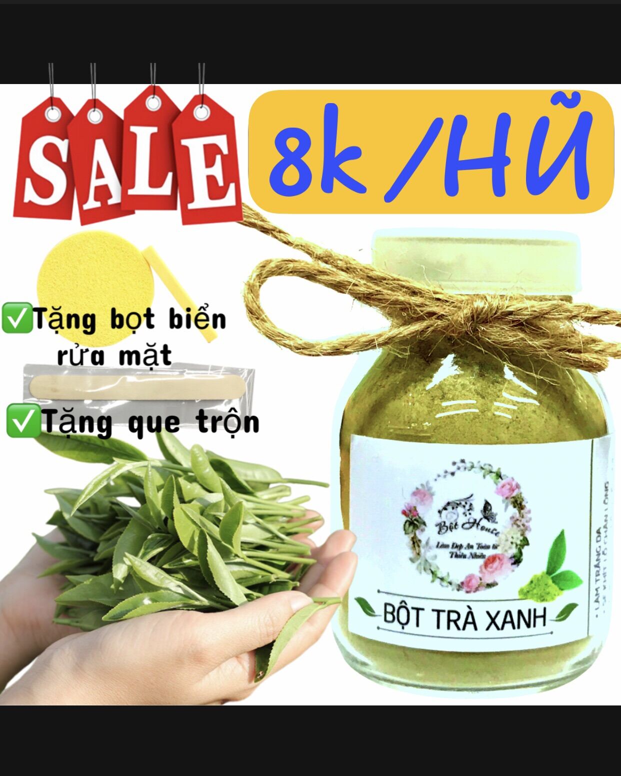 (Bộthouse)Tri Ân Kh Giảm Chưa Từng Có - Mask Bột Trà Xanh Nhà Làm Nguyên Chất - Khắc Tinh Mụn