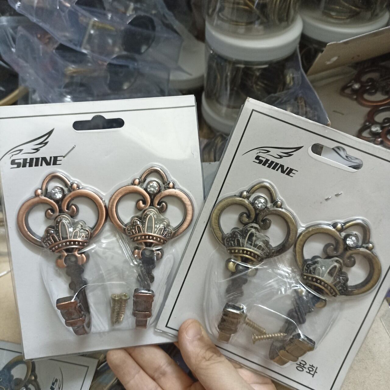 set 2 móc vén rèm núm treo dây cột rèm móc treo đồ đa năng