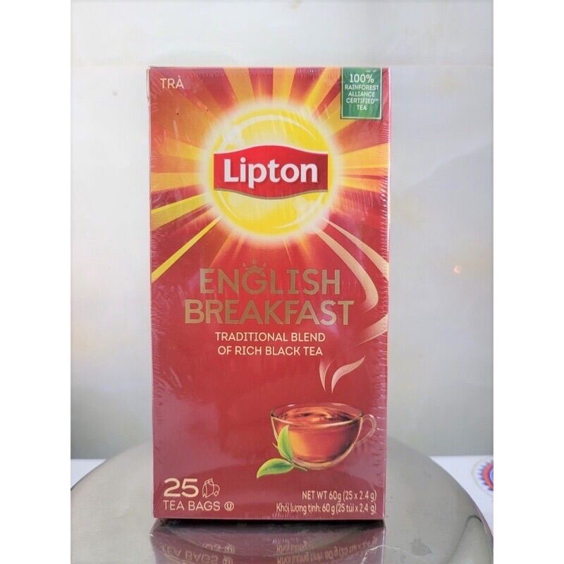 Trà Lipton túi lọc Anh Quốc English Breakfast tea hộp 25 gói