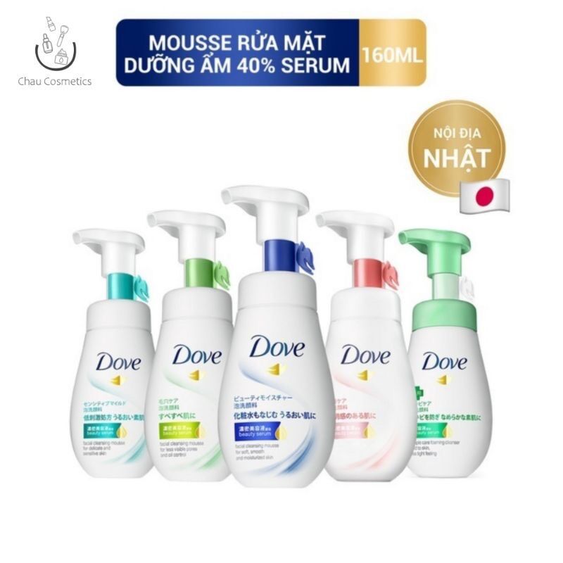 Sữa rửa mặt tạo bọt Dove 160gram Nhập khẩu Nhật chính hãng
