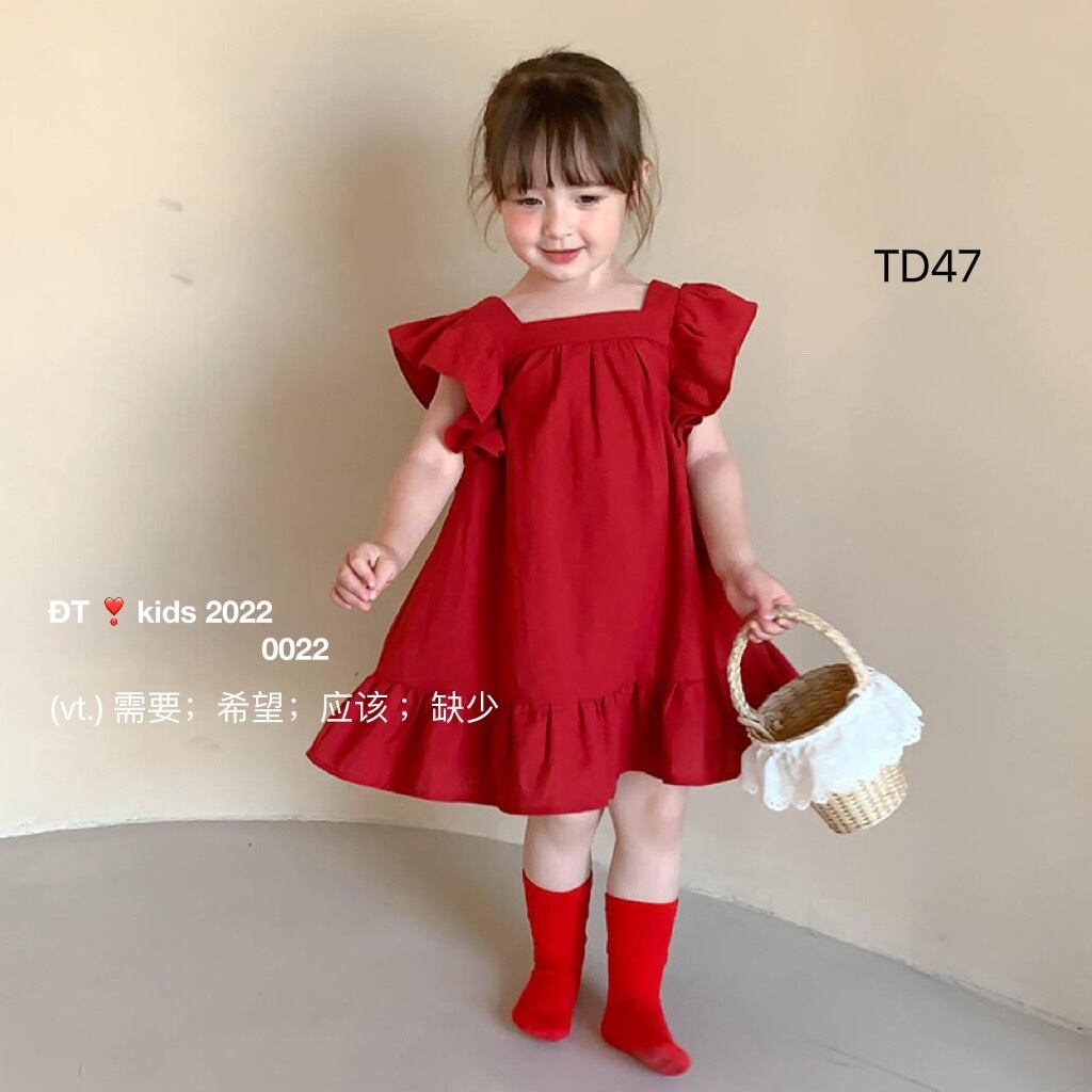 Váy bé gái - Đầm Bé gái màu đỏ nơ diện tết noel dễ thương