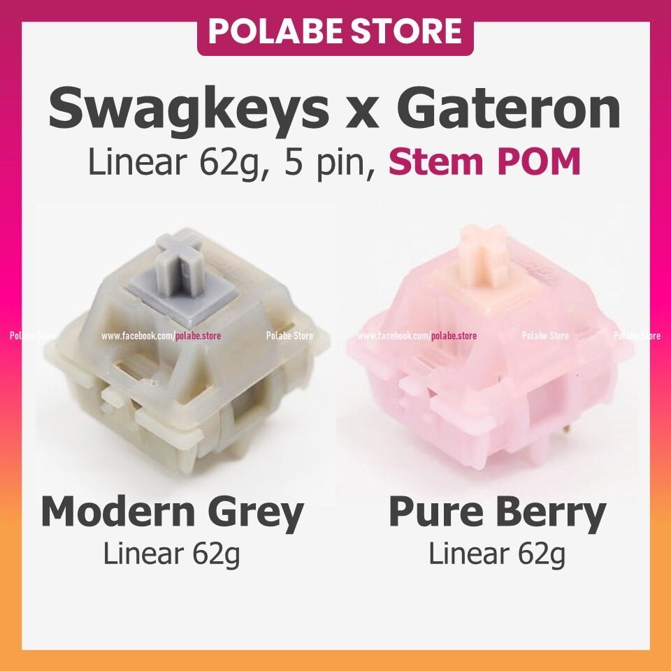 SWAGKEYS PURE BERRY linear switch Công tắc bàn phím cơ Swagkeys x Gateron switch Gateron Pure Berry gateron modern gray Gateron Pure Sky - Polabe Store