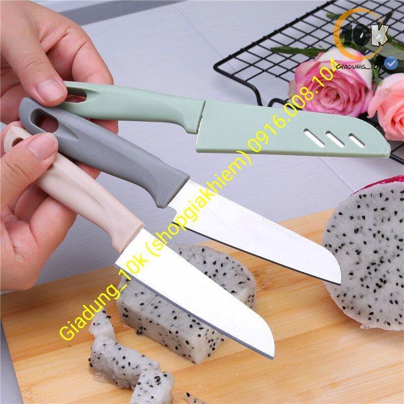 Dao gọt hoa quả Inox nhiều màu sắc (có kèm chuôi) (d11)