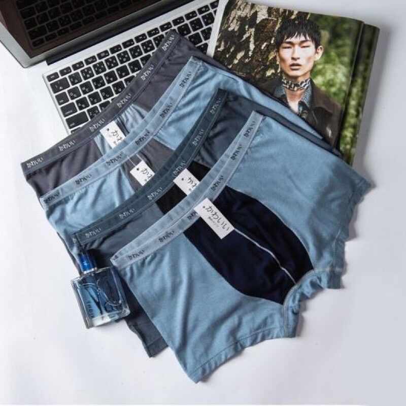 Quần lót boxer đùi nhật túi bạc cao cấp - quần lót nam sịp đùi boxer cotton siêu xịn vnxk