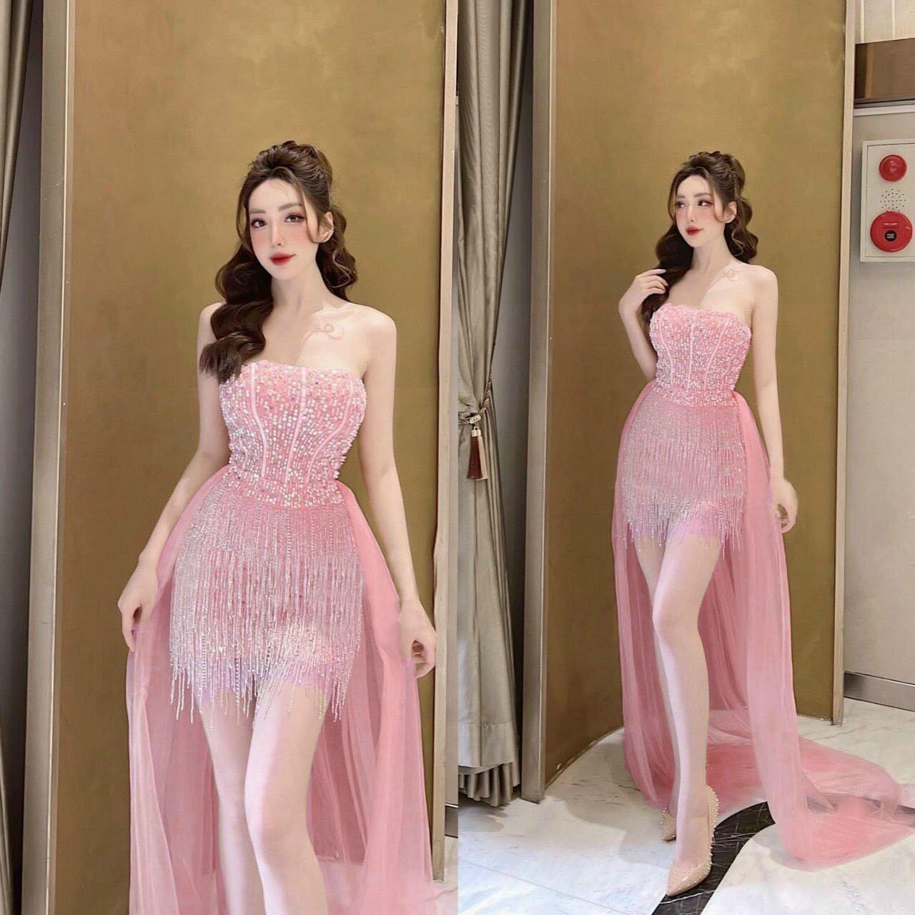 Đầm maxi cup đính đá